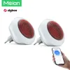 Sirene Meianzigbee Home Security Alarm System, Smart Sirene Alarm, afstandsbediening via Tuya, Smart Life App Gateway, 100DB, 2 stks