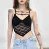 Tank da donna Slim sexy camis Crop Tops senza maniche senza maniche bohémian solido pizzo patchwork da donna vestiti streetwear clubwear gest