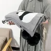 Blankets Cute Panda Sofa Blanket Cover Cartoon Office Nap Knitted Leisure Air Conditioning Kids Bedroom