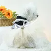 Dog Apparel 1PC Pet Clothing Autumn And Winter Black Velvet Dotted Princess Wedding Dress With Drawstring Buckle For Small Medium Dogs