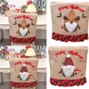 Couvre-chaise Carton de Noël Carton Santa Gnome Decor Back for Year Dining Hlebcovers Dinner Banquet Holiday Party