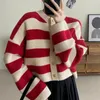 Knits de mujer ropa de invierno Rayas para mujeres Agramas de manga larga Cardigán de punto de punto