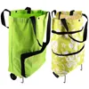 Storage Bags 2 Pcs Shopping Trolley Bagcrate Wheels Grocery Groceries Cart Collapsible Pouch Folding