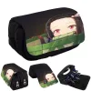 Bags Demon Slayer Double Flip Pencil Bags Tanjirou Nezuko Printed Pencil Case Student Stationery Pencil Pouch Back To School Kid Gift
