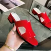 Designer women Sandals Natural leather heel Slides Fashion Beach patent Women's Slippers lady heel Slide high heels mule Flip Flops