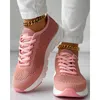 Casual Shoes Women Hollow Out Breattable Mesh Lace-Up Sneakers Daily Round Toe Flats Sports Spring Fashion Going