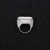 Anpassad Iced Out Hip Hop -smycken S925 Silver med baguette Moissanite Ring passerade diamanttest Mens Cuban Heart Ring