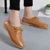 Casual Shoes 2024 Spring Women Genuine Leather Moccasins Flats Woman Lace-up Ladies Driving Plus Size 35-44 WSH2674