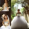 Kleider 2021 Langarm Ballkleid Brautkleider mit Strasssteinen Kristalle Cap Sleee Hochzeitsfeier Kleid Brautkleider