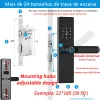 Lock DSKDFTY Biometric Electronic Door Lock Digital Black Smart Lock Tuya App Remote Unlocking Keyless Lock Fingerprint Door Lock