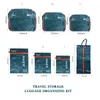 Sacs de rangement 7pcs / set Travel Organizer Suitcase Portable Buggage Vêtements Shoe Tidy Pouch Emballage Set Case