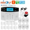 Kits Tuya Wifi GSM SEGURIDAD DE ALMA DE ALMAGUE DE HOGAR Pantalla LCD LCD 433MHz Smart Burgar de la aplicación Smart Host Soporte Alexa Google