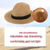 Cappello di paglia da testa pieghevole maschile estate estate all'aperto cappello da cowboy cappelli da sole spiaggia sabbiosa uomo più taglie da fedora 57 cm 60 cm 64 cm 240325