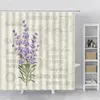 Shower Curtains Flower Curtain Set Orchid Teal Rose Plant Floral Leaves Print Bathroom Decor Fabric Bath Bathtub Accessories Hook