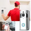 Kapı Zilleri V5 WiFi Kablosuz Akıllı Kapı Zili Gece Görme Sesli Video Intercom Doorbell Pir Hareket Algılama Güvenliği Kapı Telefon Kamera