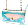 Shoulder Bags SUNNY BEACH Transparent Hologram Laser Bag Women Hand Clutches PVC Ladies Chain Messenger Cross Body