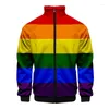 Men's Jackets Coats Free LGBT Flag 3D Printed Zipper Jacket Long Sleeve Men Women Fashion Clothes Male Casual Hoodies