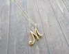 Small Cursive Alfabet Inledande kapitalbokstav 26 A-Z-kedjan halsband Rostfritt stål Swirl Luxury Monogram Engelska Namn Partner Word Pendant