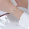 Braccialetti di fascino alla moda di fiore di tulipano coreano opale per donne coppie di fidanzate regali di gioielli a mano polso per feste di matrimonio presente 2024