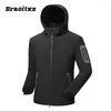 Men's Jackets Men primavera otoño al aire libre moda impermeable a impermeabilización de la chaqueta de trepadora con capucha desmontable