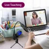 Mikrofony przewodowe mikrofon czarny hiFi Sound Universal Podcasting Streaming USB PC MIC dla domu
