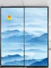 Fensteraufkleber Film Privatsphäre statische Klammer ohne Kleber Dekorative Landschaft Malwindow Behandlungen Abdeckungen Aufkleber