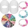 Bracelets de charme 20 pcs élastiques plus 220pcs Bigles d'espaceur de gros trou bricolage bracelet métal