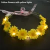 Party Decoration 10pcs Light Up Glow Flashing Women Girl Headband Floral Crown Flower Headpiece Bridal Halo Po Prop For Festival Wedding