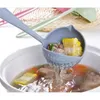 New Soup Spoon Long Handle Kitchen Strainer Solid Color Cooking Colander Kitchen Scoop Plastic Tableware Colander Hot