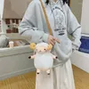 Sac fille moelleuse épaule de mouton en peluche crossbody mignonne femme dessin animé poupée sling