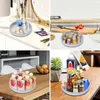 Kitchen Storage 360 Degree Rotation Turntable Non Skid Spice Rack Cosmetic Makeup Organizer Jar Holder Household Cabinet