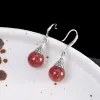 Boucles d'oreilles sans plus belles que photos en quartz de fraises naturelles pour femmes thaïlandais brincos réel 925 bijoux en argent