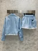 Damen zweisteuelhafte Hosen Designerinnen Frauen Tracksuit Shirt Shorts Set Mode Streifen Langarm Dreieck Muster Shirts und Anzug summers lässiges weibliche Outfit YWFD