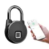 Vergrendelde vingerafdruk hangslot BluetoothCompatibele vergrendeling Biometrische metalen sleutelloze duimprintsloten met beveiligingssloten van USB -opladen