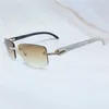 2024 Fashion Off Luxury Designer Nowe okulary przeciwsłoneczne dla mężczyzn i damskich Off All-Match Iced Out Men Cubic Zirkoon Buffalo Horn Random Street Shades Eyevear Gafas Sol