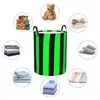 Sac à linge Colorful Black and Green Stripe panier pliable géométrique géométrique Vêtements de jouets Hamper Storage Bin For Kids Nursery