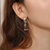 Brand Classic Crystal Luxury Stud Letter Earrings Fashion Earrings for Women Designer Geometric Earrings Jewelry Party Accessories