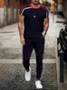 2023 Fashion Men Tops Hosen Trailsuit Sportswear Kurzarm T -Shirt Long Jogginghose Streetwear 2 -Stück -Sets Kleidung 240321