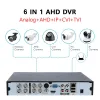 レコーダーAHD 4K 8MP DVR NVRハイブリッド8CH 4CHセキュリティビデオサーベイランスDVRレコーダー6インチアナログAHD TVI CVI IPカメラCCTVシステム