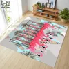 Dywany flamingo wzór dywanu kwadratowy przeciwśrzucony mata podłogowa 3D dywan bez poślizgu jadalnia mieszka miękka sypialnia