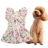Robe de compagnie de vêtements pour chiens avec des fleurs de mode charmantes princesse florale pour les petits chiens chats à nœud papillon conception de printemps