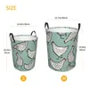 Laundry Bags Foldable Basket For Dirty Clothes Beautiful Ink Farm Chickens Heavy Contour Storage Hamper Kids Baby Home Organizer