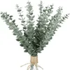 装飾的な花20pcs人工葉は、花のアレンジメントのために本物の緑の緑の装飾の枝を茎の緑の装飾枝を飾りますhanging wisteria