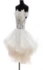 2017 New Selling Short Puffy Evening Dresses Off Shoulder Lace Sheer Bodice Organza Cheap vestidos de noiva QA5089040151