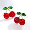 Dangle Earrings 2024 S925 Silver Needle Cherry Mushroom Strawberry Apple Flower Red Stud Fashion Personality