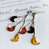 Boucles d'oreilles boucles d'oreilles ambre naturelles pour femmes S925 Silver Boutique Real Baltic Stone multicolore Long Sangling Moon Ear Bijoux Gift Wholesale