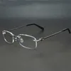 2024 Nya högkvalitativa mäns lyxdesigner kvinnors solglasögon Metal Square Clear Frames Män Kvinnor Rimless Glasögon Optiska ram Spektakter glasögon dator dator