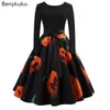 Casual Dresses Halloween Cosplay Costume Props Fancy Pumpkin Women Gothic Dress Long Sleeve Princess Festival Up Party Vintage Robe Femme