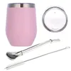 Mugs Cup Set With Straw Spoon And Brush Double-Layer Stainless Steel Water Mug Yerba Mate Tea Coffee Wholesale