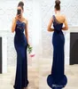 2019 New Royal Blue Evening Dress Sexy One Shoulder Lace Formal Holiday Wear Prom Party Gown Custom Made Plus Size5090118